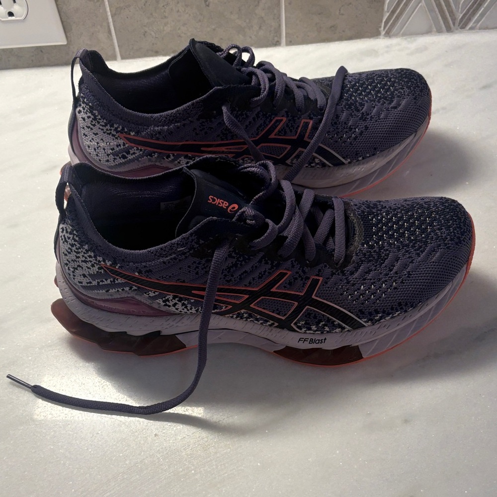 Asics Women's Navy Purple and Coral Running Shoes